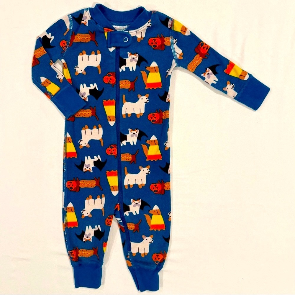 Hanna Andersson Baby Zip Sleeper 6-12M 70 cm Halloween Dogs Pajamas Organic Fall